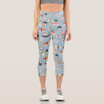 Sushi Blue Capri Leggings<br><div class="desc">Cute sushi pattern for lovers of Japan and good food.  Original art by Nic Squirrell.</div>