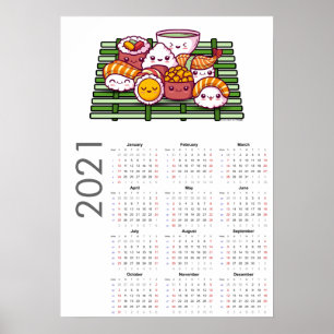 Sushi Calendar 2021 Poster