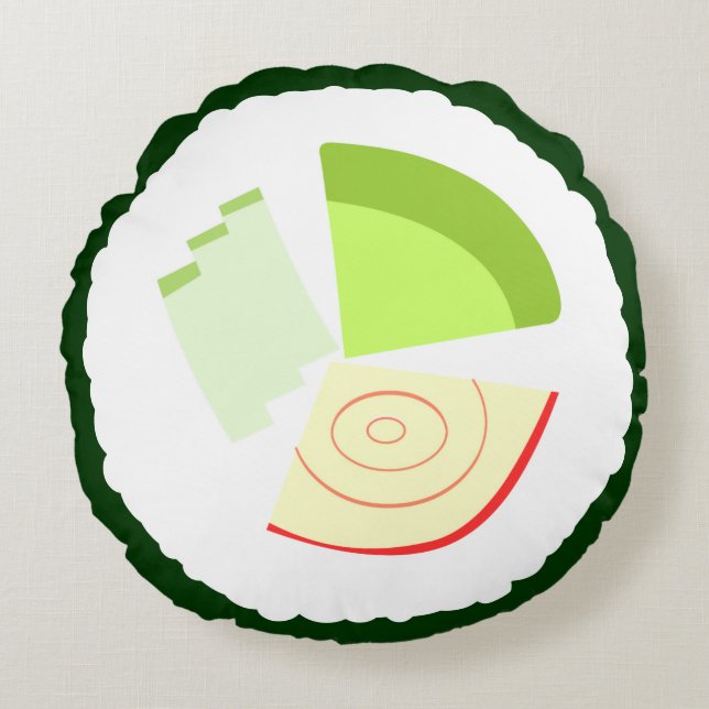 Sushi California Roll Round Cushion (Front)