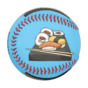 Sushi cartoon illustration baseball