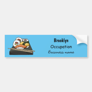 Sushi cartoon illustration bumper sticker