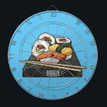 Sushi cartoon illustration dartboard<br><div class="desc">Sushi cartoon illustration</div>