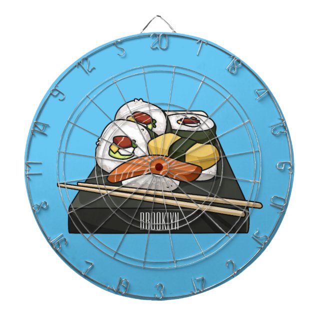 Sushi cartoon illustration  dartboard (Front)