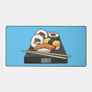 Sushi cartoon illustration desk mat