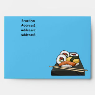 Sushi cartoon illustration envelope