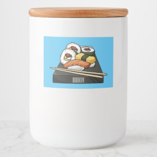 Sushi cartoon illustration food label