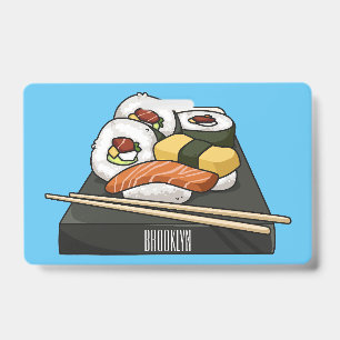 Sushi cartoon illustration ID badge