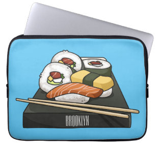 Sushi cartoon illustration laptop sleeve