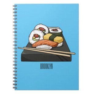 Sushi cartoon illustration  notebook
