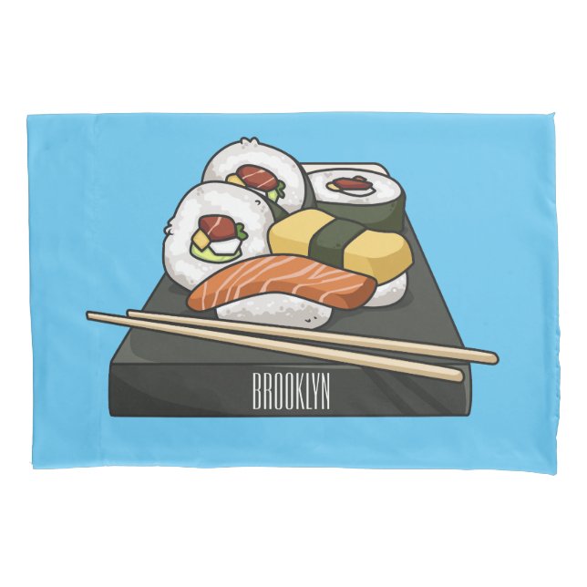 Sushi cartoon illustration  pillowcase (Front)