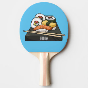 Sushi cartoon illustration ping pong paddle