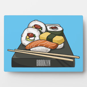Sushi cartoon illustration  plaque
