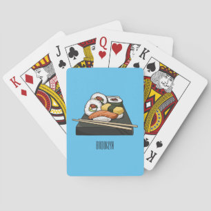 Sushi cartoon illustration playing cards
