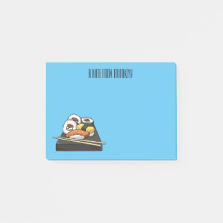 Sushi cartoon illustration  post-it notes
