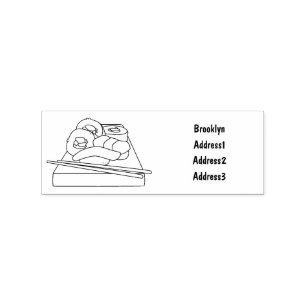 Sushi cartoon illustration rubber stamp
