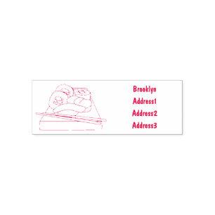 Sushi cartoon illustration self-inking stamp
