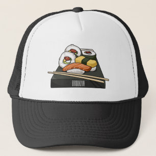 Sushi cartoon illustration  trucker hat