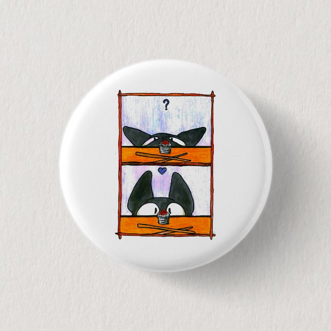 Sushi Cat! 3 Cm Round Badge (Front)