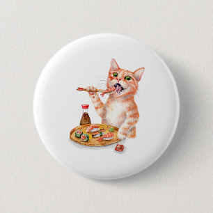 Sushi Cat 6 Cm Round Badge