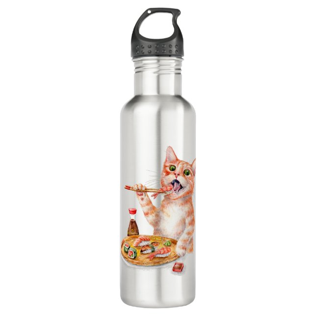 Sushi Cat 710 Ml Water Bottle (Front)
