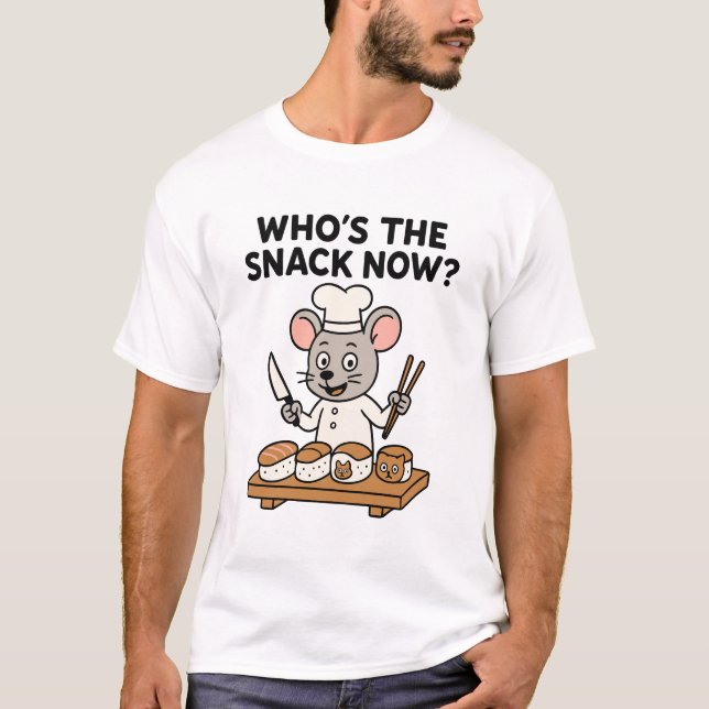 Sushi Cat And Mouse - Who's The Snack Now T-Shirt (Front)
