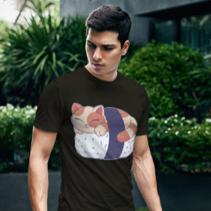 Sushi Cat Animal Sleeping   T-Shirt