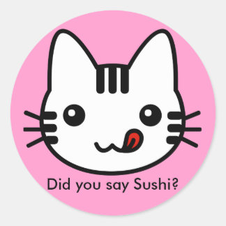 Sushi Cat Classic Round Sticker