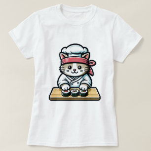 Sushi Cat - Cute & Funny Cat Making Sushi Art T-Shirt