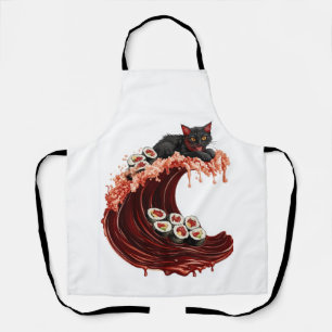 Sushi Cat Dreams Quirky Japanese Food Kitty Apron