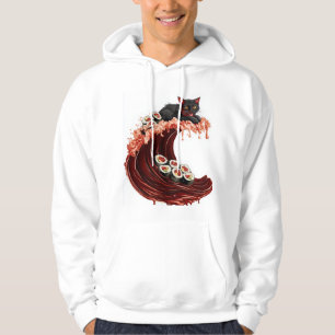 Sushi Cat Dreams Quirky Japanese Food Kitty Hoodie