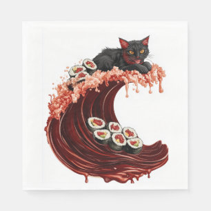Sushi Cat Dreams Quirky Japanese Food Kitty Napkin
