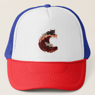 Sushi Cat Dreams � Quirky Japanese Food Kitty Trucker Hat