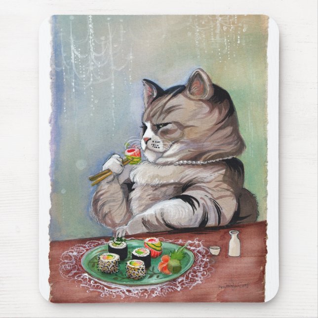 Sushi Cat Fancy Feast Mouse Pad (Front)