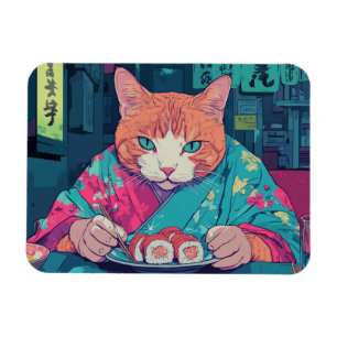 SUSHI CAT FUNNY LARGE MAGNET
