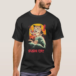 Sushi Cat Japanese Food And Cat Costumed T-Shirt