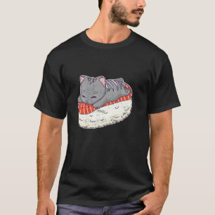 Sushi Cat Kitten Waving Cat Cat Owner Sushi Pullov T-Shirt