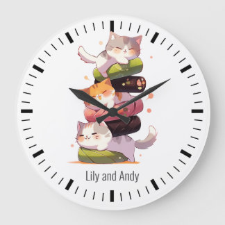 Sushi Cat Miaw | Japanese Anime Style Large Clock