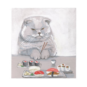 Sushi Cat Mr. Grumps ©CSiravo Notepad