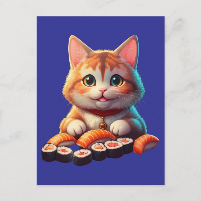 Sushi Cat Postcard (Front)