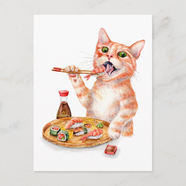 Sushi Cat Postcard (Front)