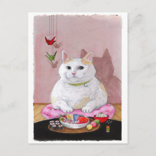 Sushi Cat Sashimi Sweetie Postcard