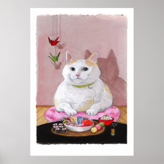 Sushi Cat Sashimi Sweetie Print