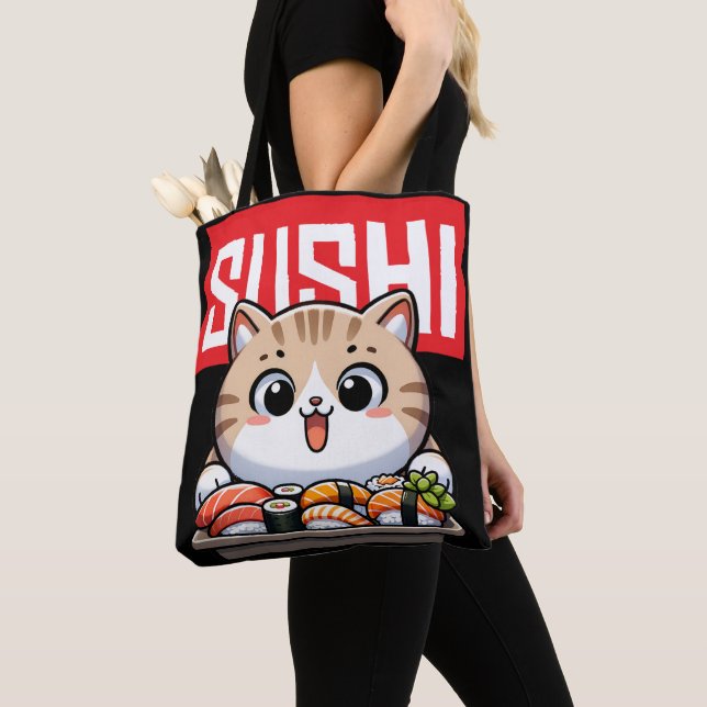 Sushi Cat Tote Bag (Close Up)