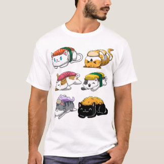 Sushi Cats Sushi Lover Cat Lover Kawaii Anime Neko T-Shirt