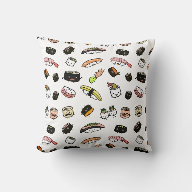 Sushi Characters Pattern Cushion (Front)