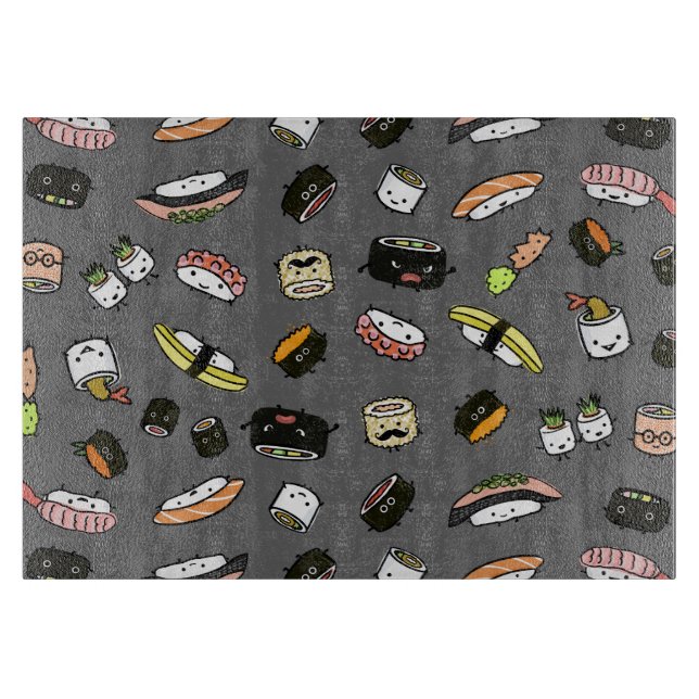 Sushi Characters Pattern Cutting Board (Front)