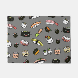 Sushi Characters Pattern Doormat