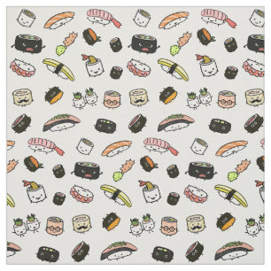 Sushi Characters Pattern Fabric