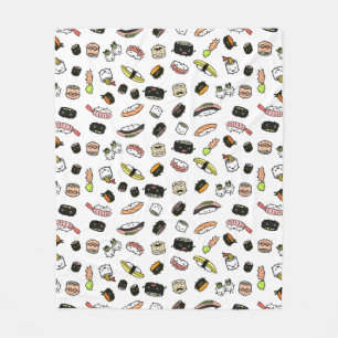 Sushi Characters Pattern Fleece Blanket