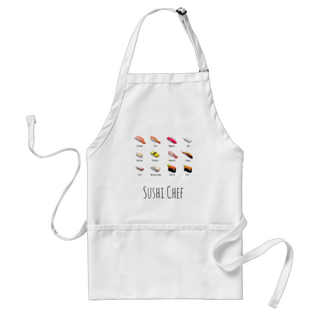 Sushi Chef Japanese cooking sushi chart Standard Apron (Front)
